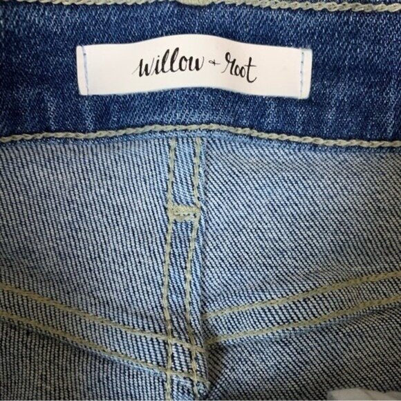 Willow Root Distressed Ripped Mom Jeans High Rise Frayed Hem Denim Blue 28 - Picture 7 of 8